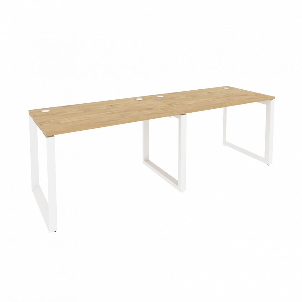 Onix Рабочая станция на О-образном м/к O.MO-RS-2.2.7 Тиквуд Светлый/Металл Белый 2360*720*750