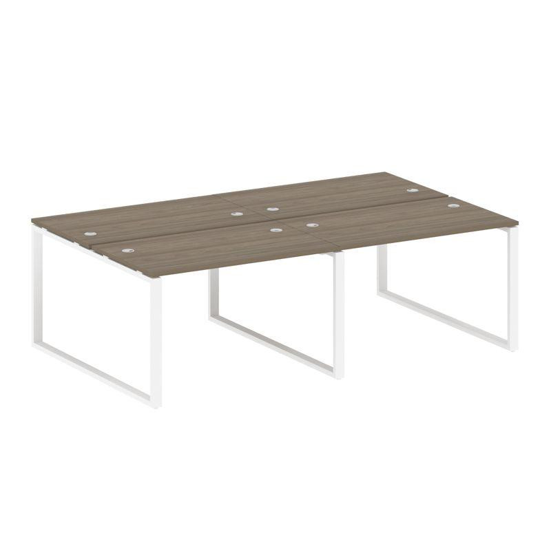 Metal System Рабочая станция на 4 места на О-образном м/к БО.СМ-4.2 Вяз Благородный/Металл Белый 240