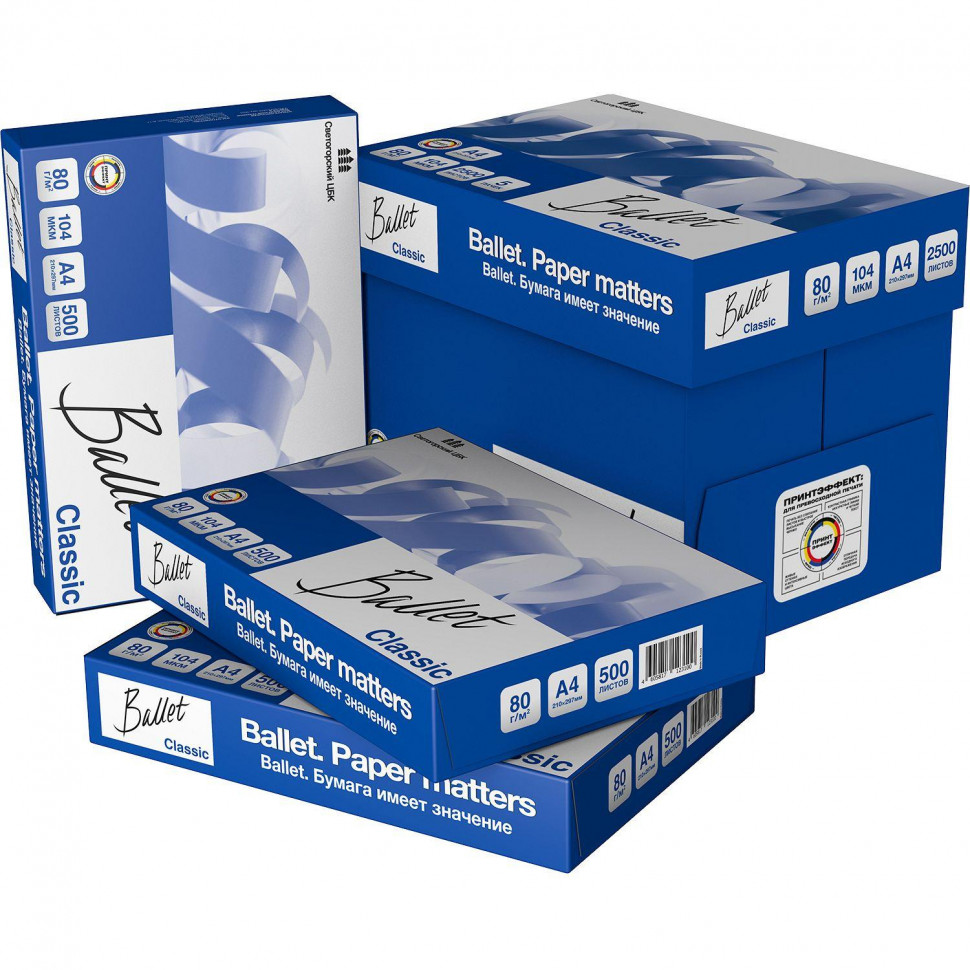 Бумага Ballet Classic (А4, марка В, 80 г/кв.м, 500 л)