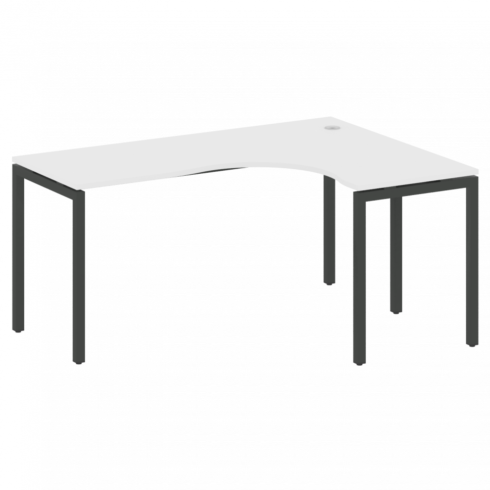 Metal System Quattro Стол криволинейный правый на П-образном м/к 40БП.СА-4 (R) Белый/Металл Антрацит