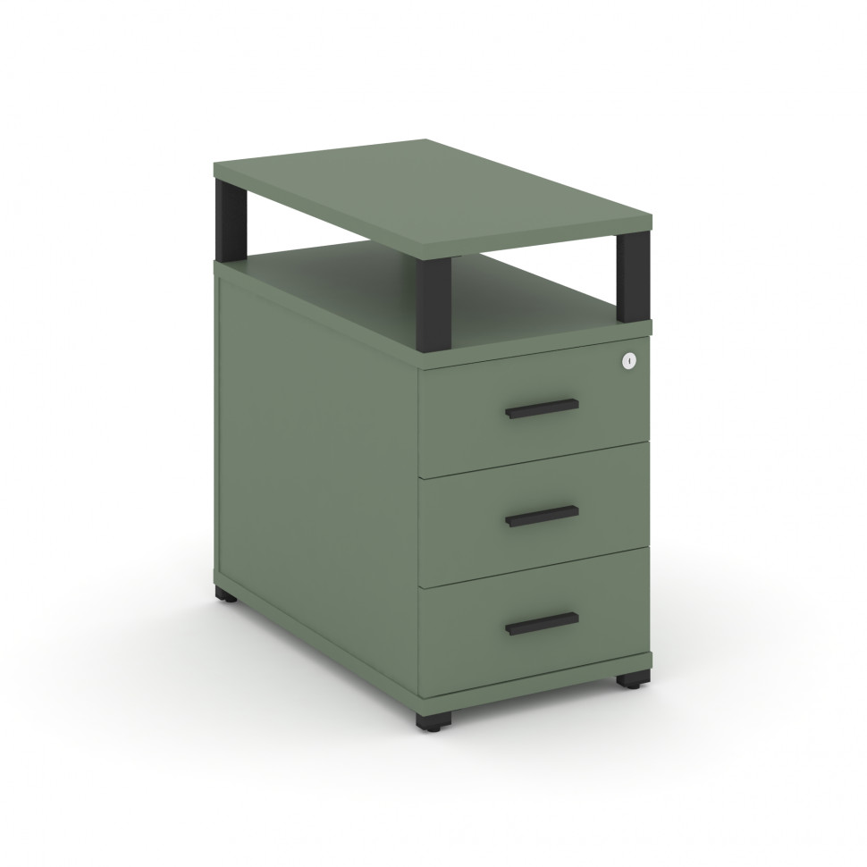 Concept Тумба приставная 3 ящ. с надставкой CN.TGP-001 B Кобо/Металл Черный 420*720*750 Concept Тумба приставная 3 ящ. с надставкой CN.TGP-001 B Кобо/Металл Черный 420*720*750