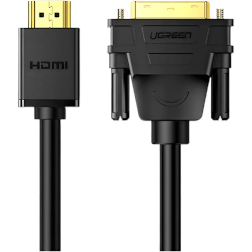 Кабель UGREEN HD106 HDMI - DVI-D (24+1). 30 AWG, 1080@60ц. 2м (10135) Кабель UGREEN HD106 HDMI - DVI-D (24+1). 30 AWG, 1080@60ц. 2м (10135)
