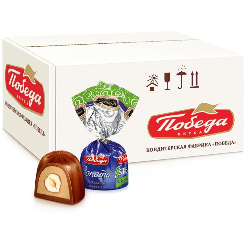 Конфеты Соната с лесным орехом без добавления сахара 2кг/уп