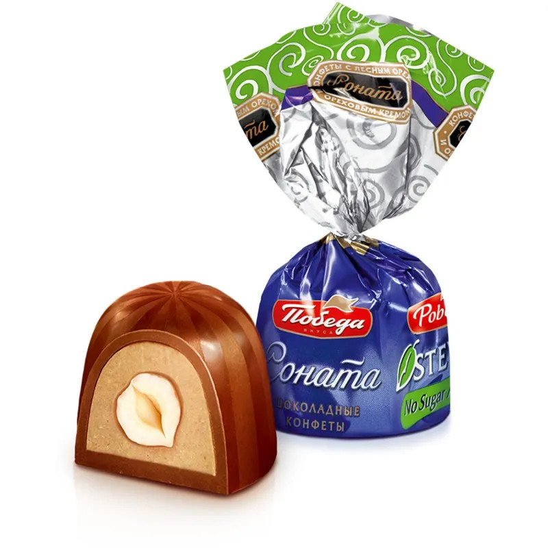 Конфеты Соната с лесным орехом без добавления сахара 2кг/уп