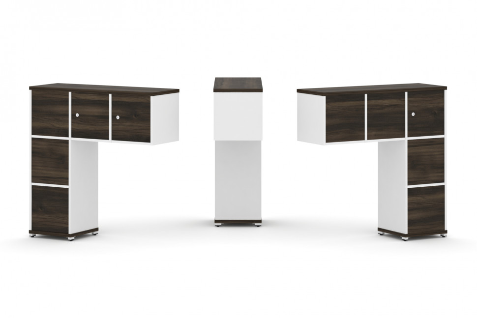 Concept Надставка низкая CN.DNN-006 Дуб Мали/Белый Бриллиант/Металл Белый 1099*365*1130