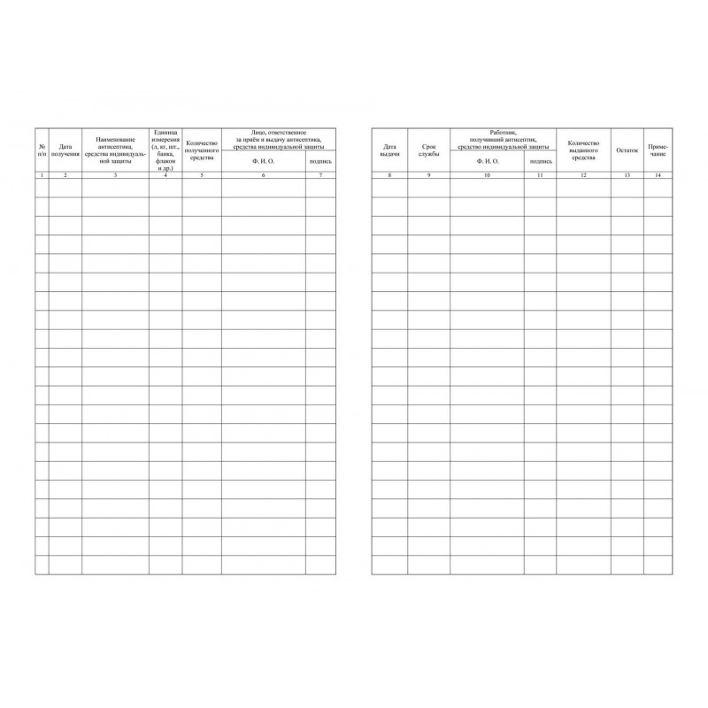 Журнал учета антисептиков и средств индивидуальной защиты А4,24л,2шт/уп