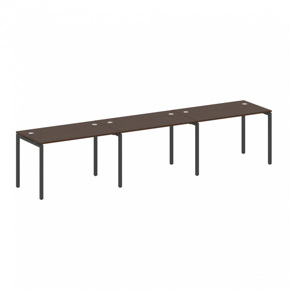 Metal System Quattro Рабочая станция на 3 места на П-образном м/к 40БП.СМ-3.2 Венге Цаво/Металл Антр