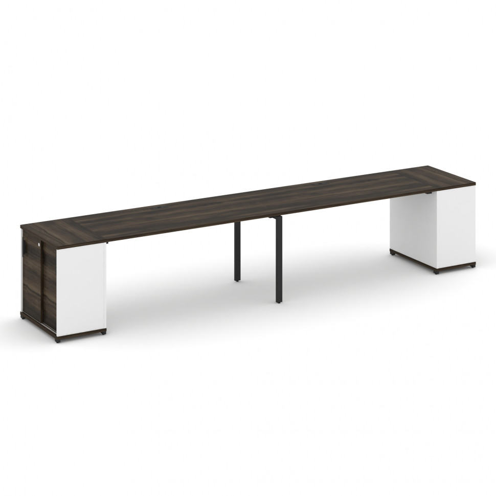 Concept Рабочая станция с опорными шкафом-купе CN.ORS-236 B Дуб Мали/Белый Бриллиант/Металл Черный 4