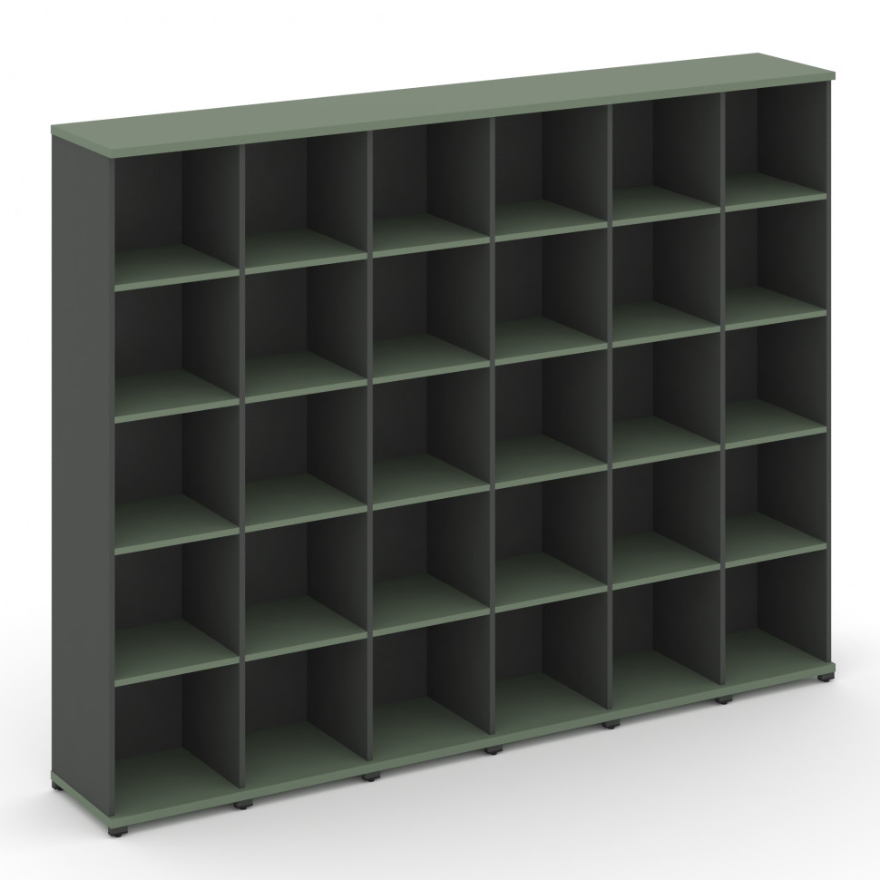 Concept Стеллаж 6 узких секций, 5 ниш CN.STU-560 Кобо/Антрацит/Металл Антрацит 2500*420*1922