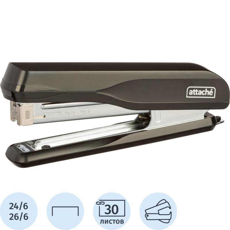 Степлер Attache MSBK2430 (№24/6-26/6) до 30 лист., металл, чёрный