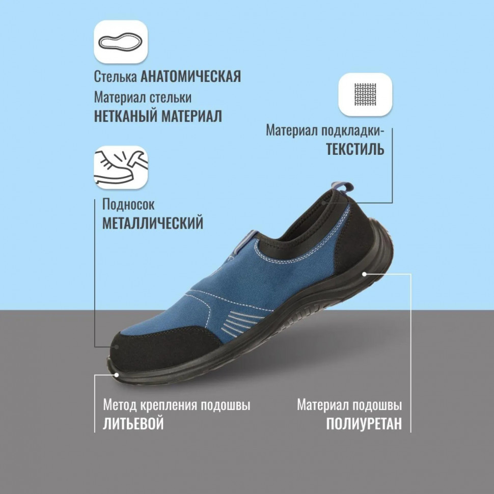 Полуботинки (кроссовки) ПУ с МП  (blue black) KD 001 р.36