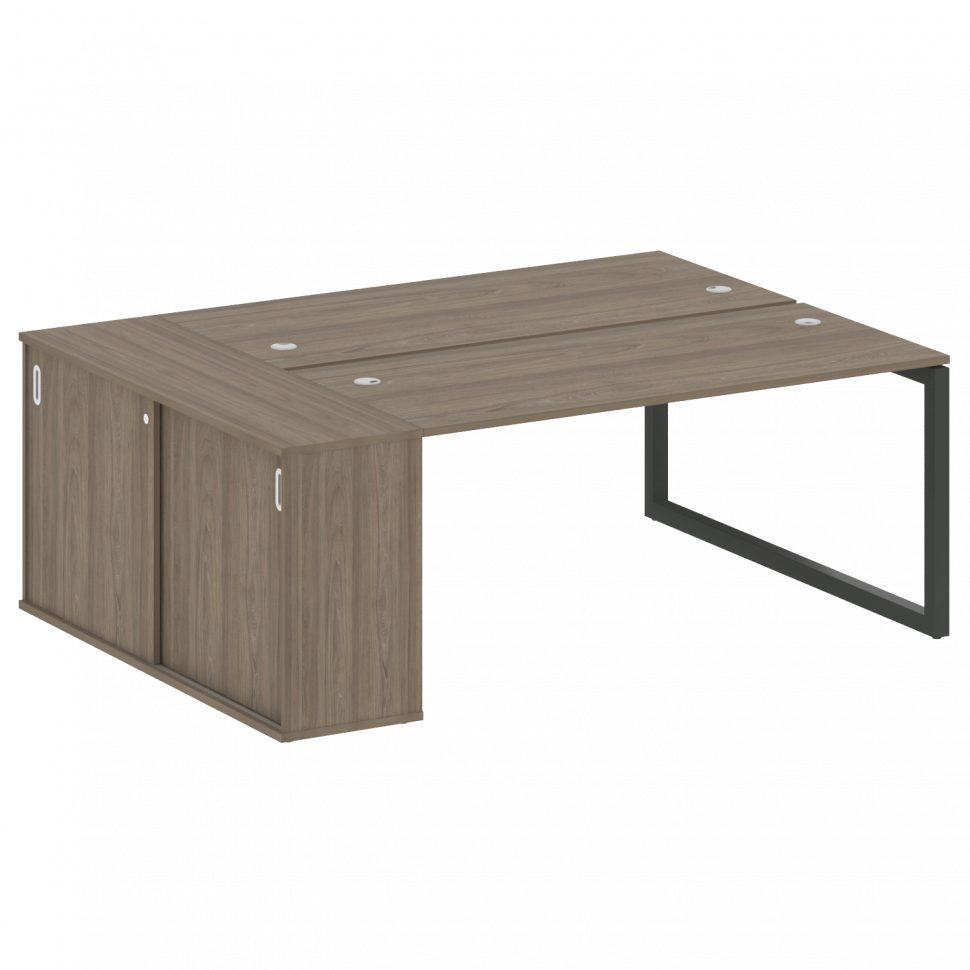 Metal System Quattro Рабочая станция с шкафом-купе на О-образном м/к 50БО.РС-СШК-1.4 Т Вяз Благородн