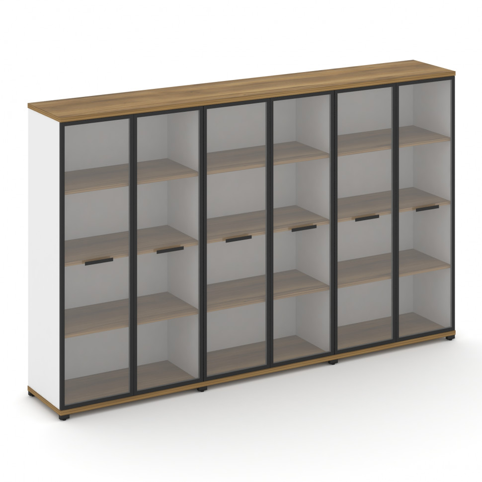 Concept Шкаф 3 широкие секции, 4 ниши CN.STS-436 RPB B Сандал Янтарный/Белый Бриллиант/Металл Черный