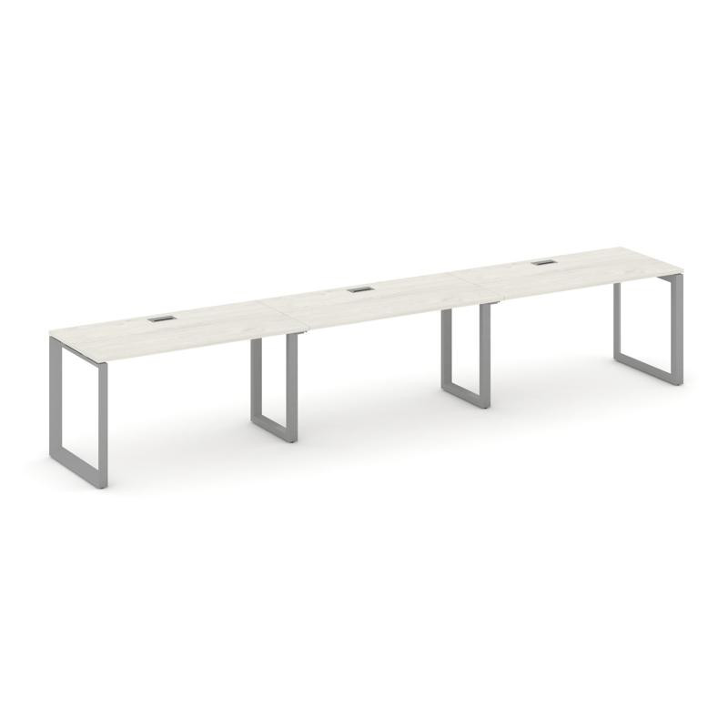 Style Project Рабочая станция односторонняя SN-59O.ORS-032 Дуб Наварра/Металл Серый/Серебро Заглушка