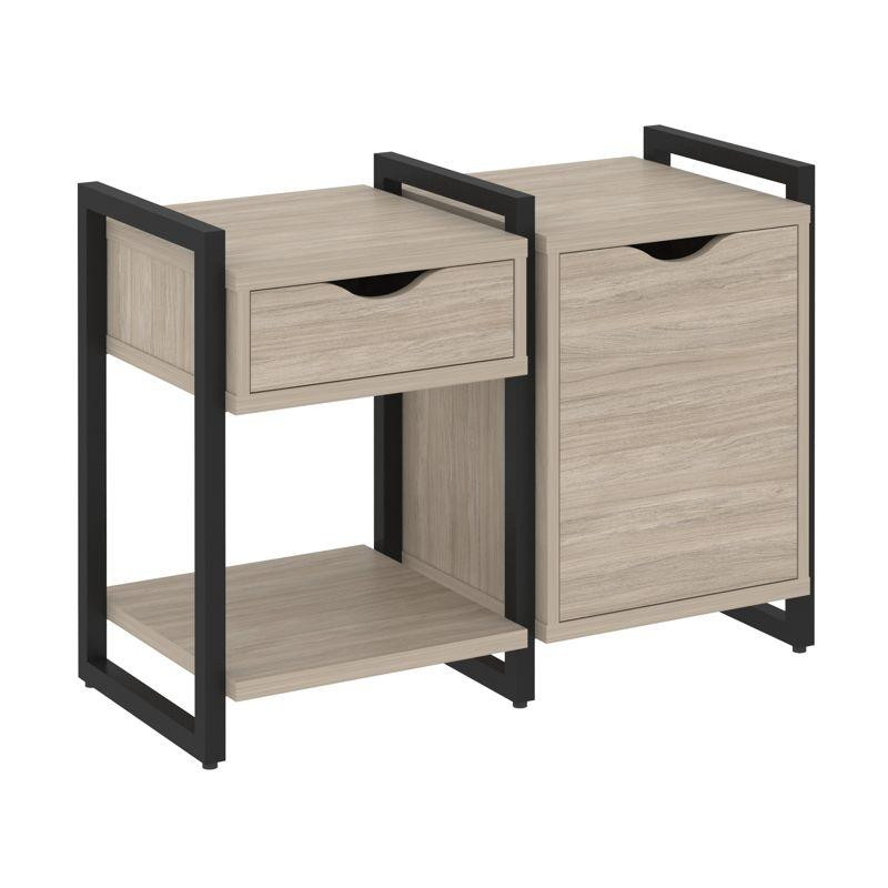 Loft Тумба на регулируемых опорах VR.L-TN-3.O Дуб Аттик/Металл Черный 970*460*719