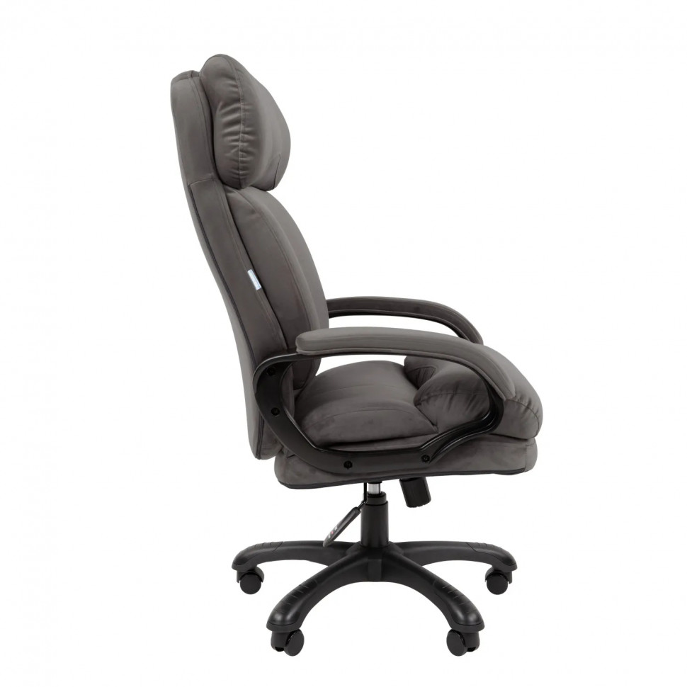Кресло VT_Chairman Home 505 Россия ткань Т-55 серый (черный пластик)