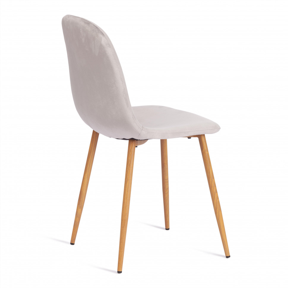 Стул BREEZE (mod. 4724) Велюр/металл , 44 х 53 х 87 см, Light grey (светло-серый) HLR14 / натуральный