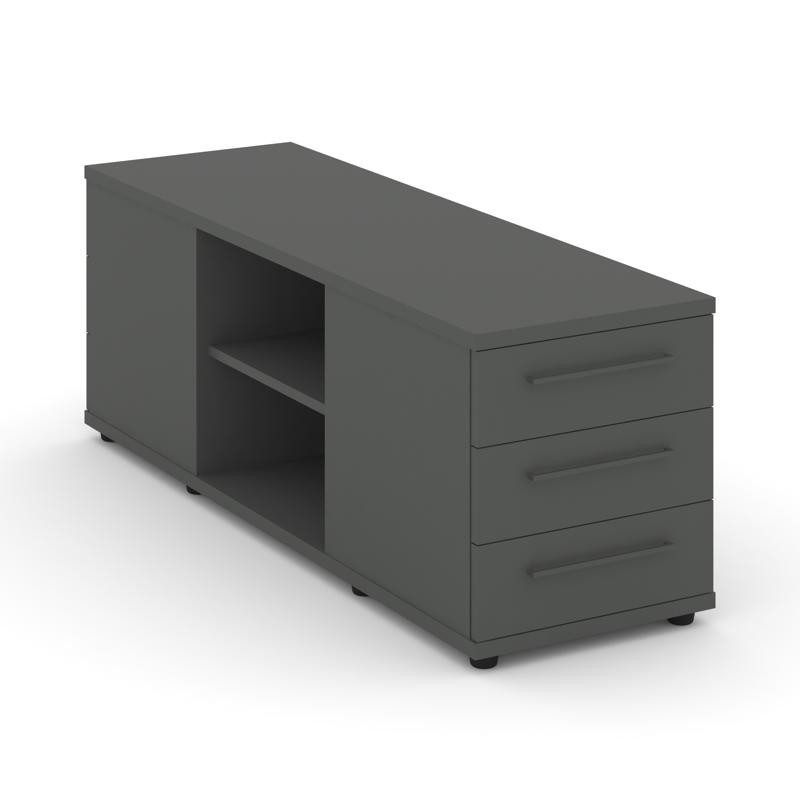 Rift Тумба опорная/приставная RF.TOPD-002 Антрацит/Черный Ручки 1432*450*523