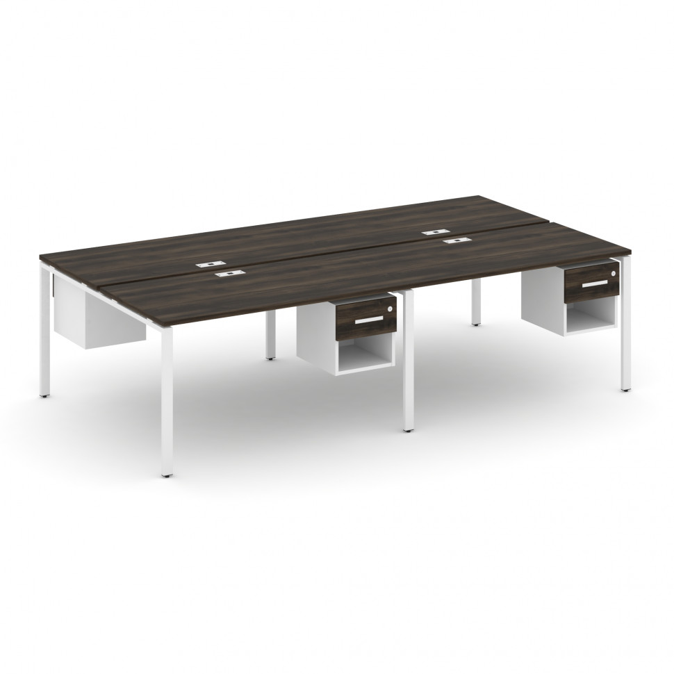 Concept Рабочая станция двухсторонняя с подвесными тумбами на 4 места CN.DRS-139 W Дуб Мали/Белый Бр