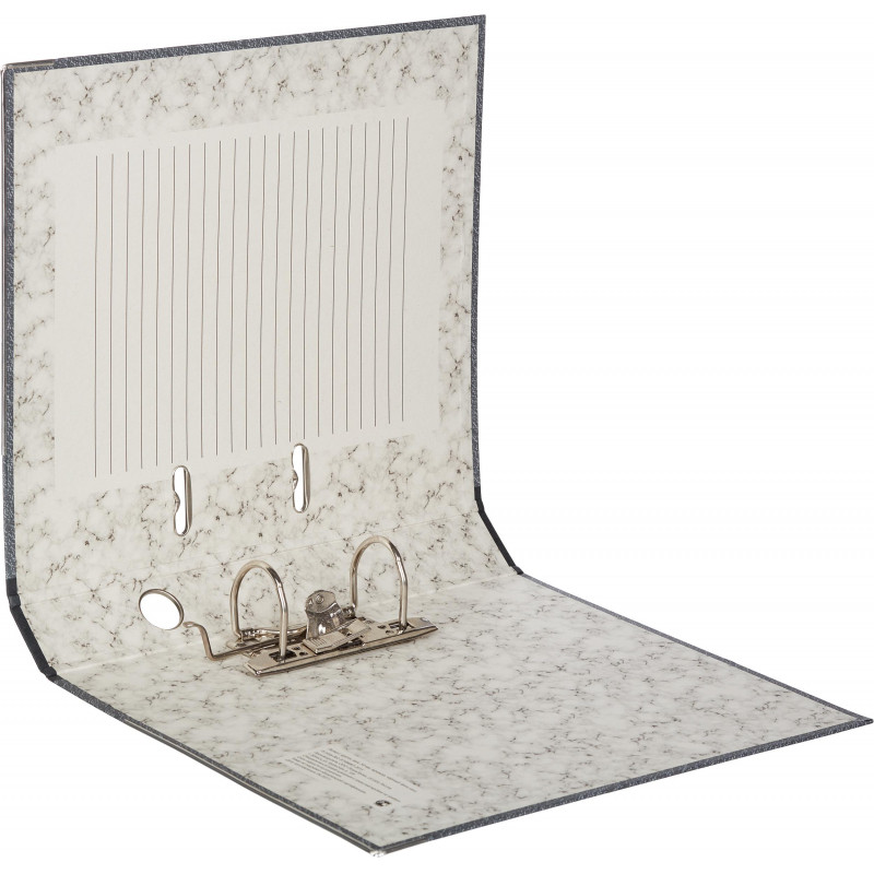 Папка-регистратор 50мм с мет.уг.мрамор ч/б, в уп.10шт,бум./бум