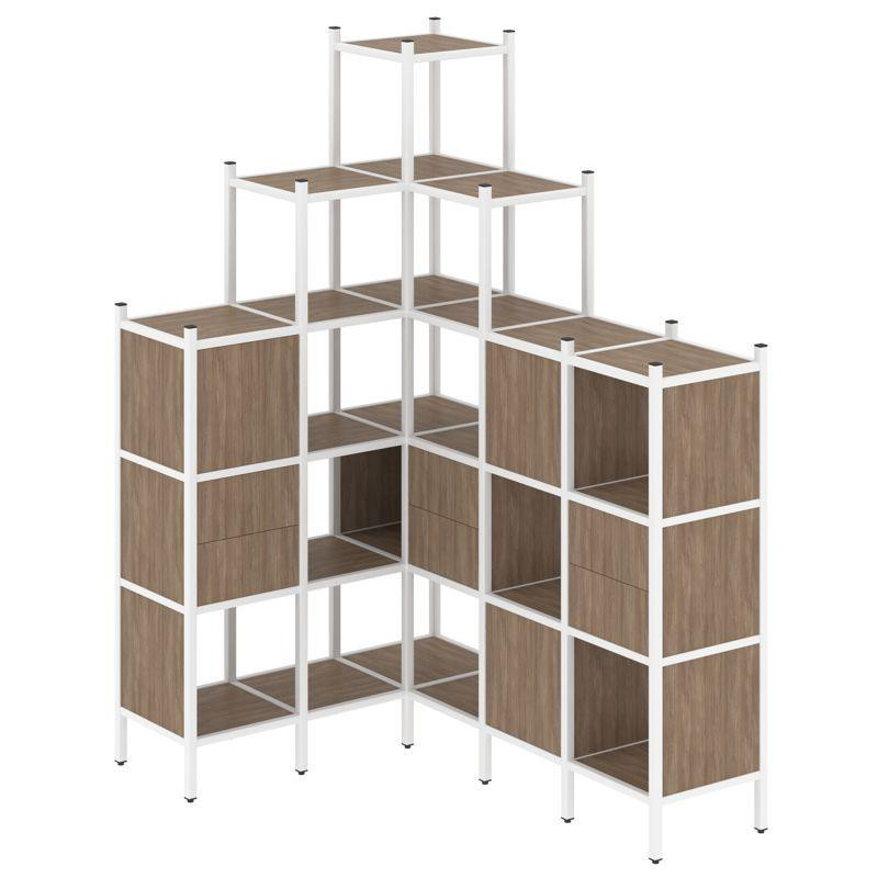 Loft Угловой внутренний стеллаж VR.L-43 Дуб Аризона/Металл Белый 1278*1694*2280