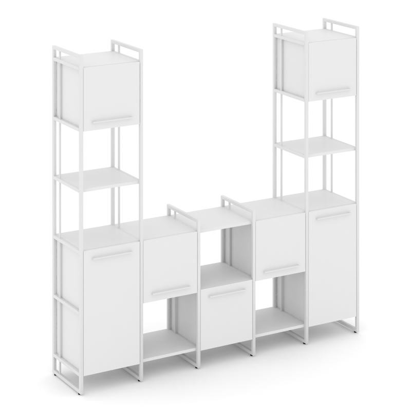 Rift Шкаф комбинированый RF.NS-001 Белый Бриллиант/Металл Белый/Белый Ручки 2020*396*2010