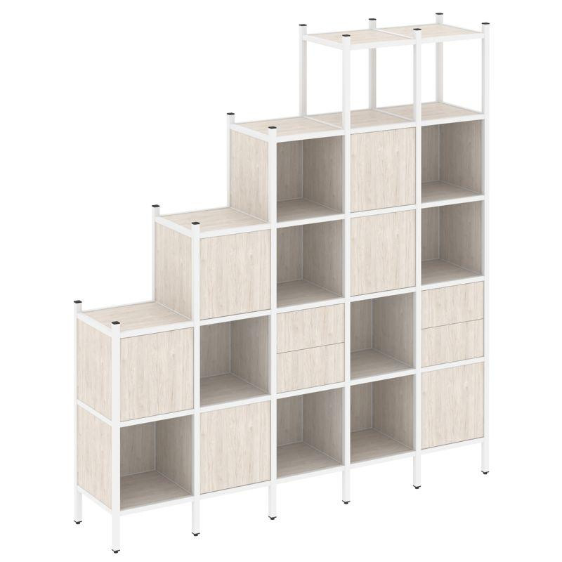 Loft Прямой стеллаж VR.L-25 Денвер Светлый/Металл Белый 2110*446*2280 Loft Прямой стеллаж VR.L-25 Денвер Светлый/Металл Белый 2110*446*2280