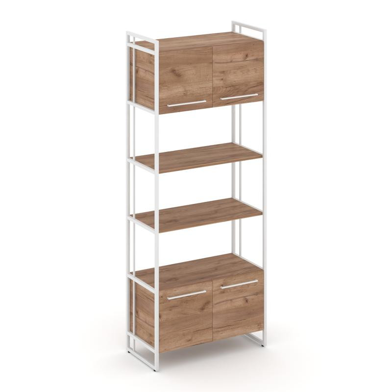 Rift Шкаф 5 ниш широкий RF.SS-54 Дуб Табак/Металл Белый/Белый Ручки 798*396*2010