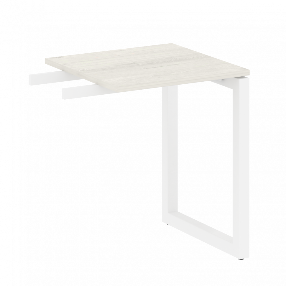 Metal System Quattro Приставной элемент на О-образном м/к 50БО.ПР-1 Дуб Наварра/Металл Белый 600*600