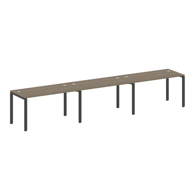 Metal System Рабочая станция на 3 места на П-образном м/к БП.СМ-3.3 Вяз Благородный/Металл Антрацит