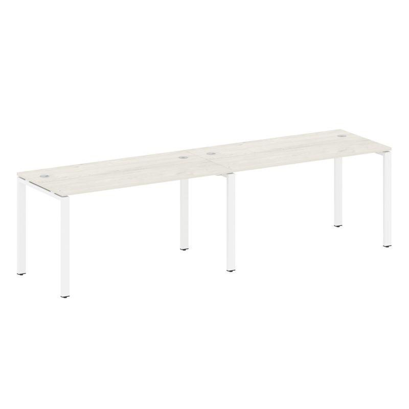 Metal System Рабочая станция на 2 места на П-образном м/к БП.СМ-2.3 Дуб Наварра/Металл Белый 2800*72 Metal System Рабочая станция на 2 места на П-образном м/к БП.СМ-2.3 Дуб Наварра/Металл Белый 2800*72