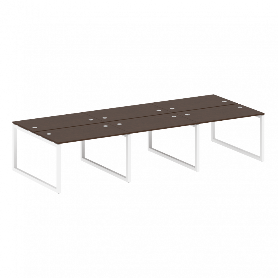 Metal System Quattro Рабочая станция на 6 раб. мест на О-образном м/к 50БО.СМ-6.2 Венге Цаво/Металл Metal System Quattro Рабочая станция на 6 раб. мест на О-образном м/к 50БО.СМ-6.2 Венге Цаво/Металл