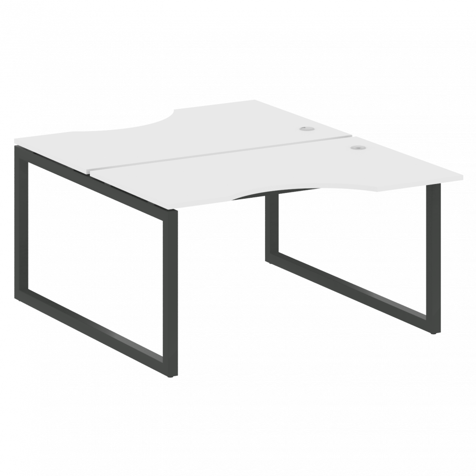 Metal System Quattro Рабочая станция криволинейная на О-образном м/к 50БО.РАС-СА-2.2 Белый/Металл Ан