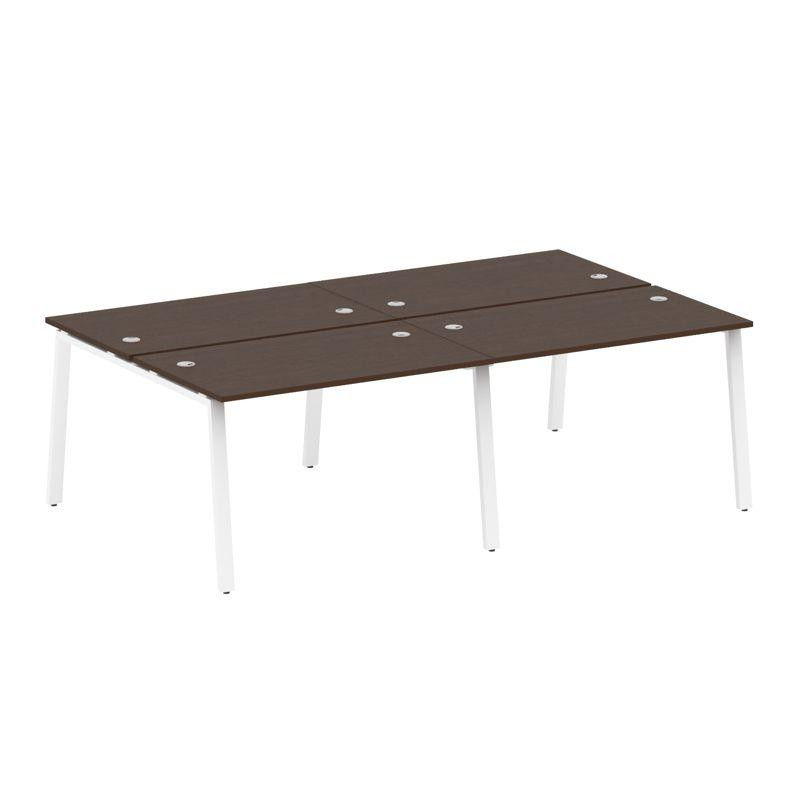 Metal System Рабочая станция на 4 места на А-образном м/к БА.СМ-4.2 Венге Цаво/Металл Белый 2400*147