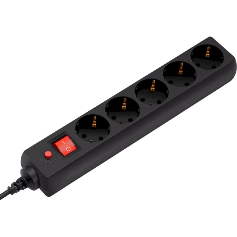 Сетевой фильтр Buro 500SH-1.8-B 1.8м (5 розеток) черный