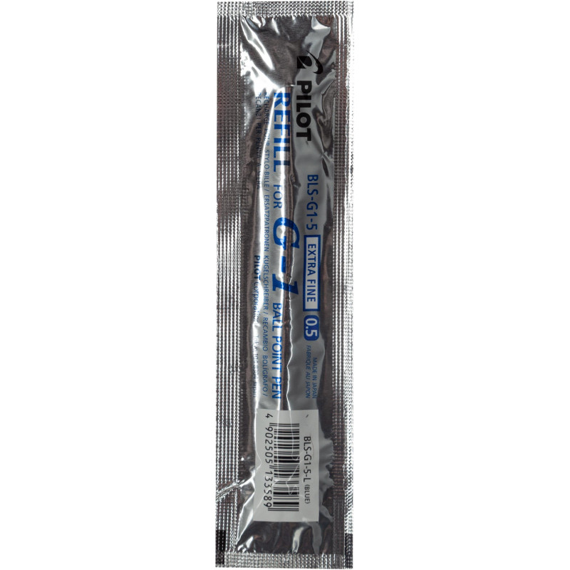 Стержень гелевый 129мм PILOT BLS-G1-5 синий 0,3мм Япония