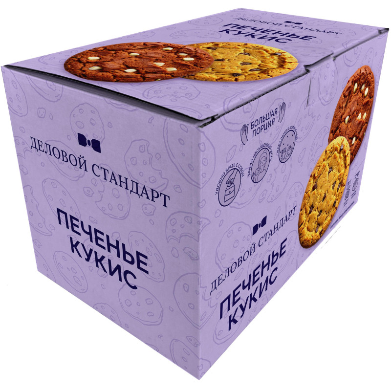 Печенье Деловой Стандарт Кукис с шоколадной глазурью 70г 12шт/уп