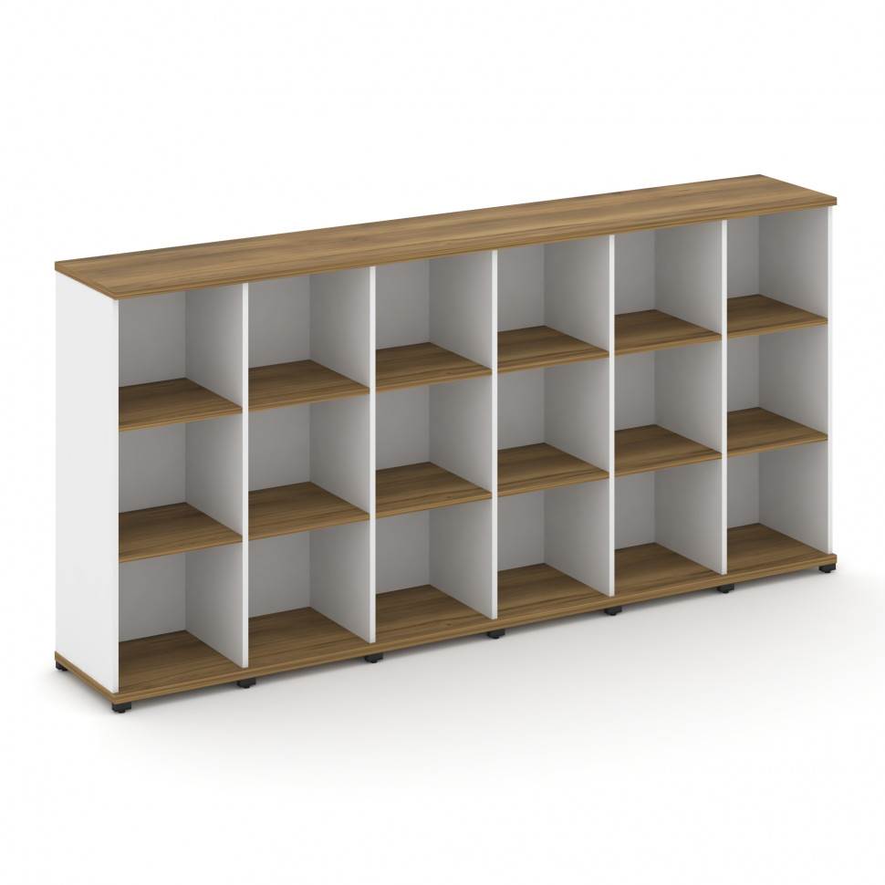 Concept Стеллаж 6 узких секций, 3 ниши CN.STU-360 Сандал Янтарный/Белый Бриллиант/Металл Черный 2500