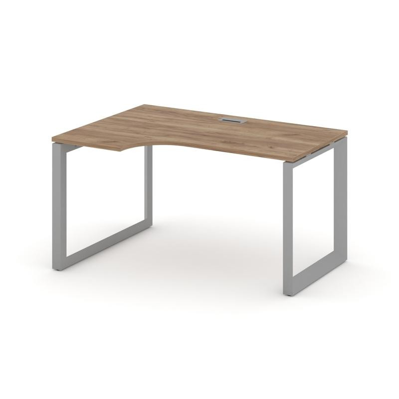 Style Project Стол рабочий эргономичный SN-59O.SPA-012(L) Дуб Табак/Металл Серый/Серебро Заглушка 15
