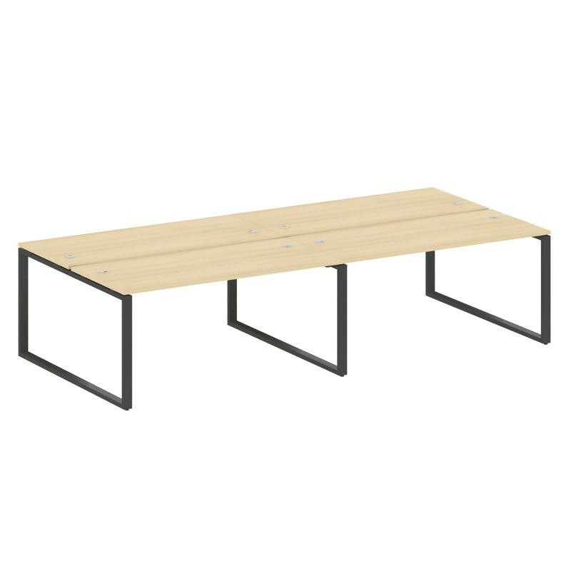 Metal System Рабочая станция на 4 места на О-образном м/к БО.СМ-4.4 Акация Лорка/Металл Антрацит 320