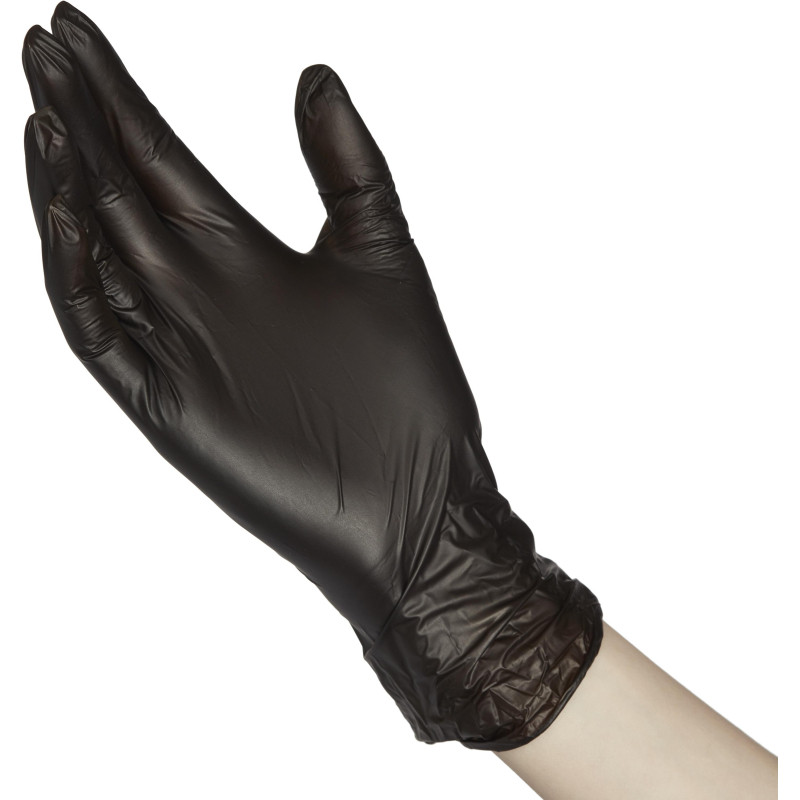 Перчатки однораз. виниловые, н/о, черн. AVIORA (S)  50п/уп 5,5гр 402-734 ПС