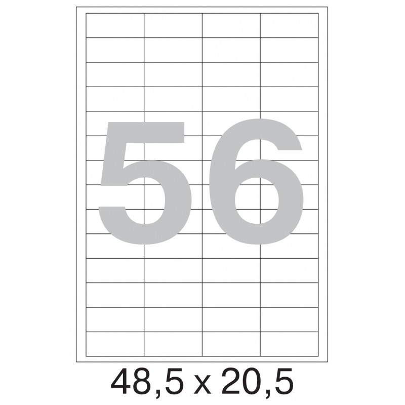 Этикетки самоклеящиеся  48,5х20,5 мм/56 шт. на листе А4 (100л