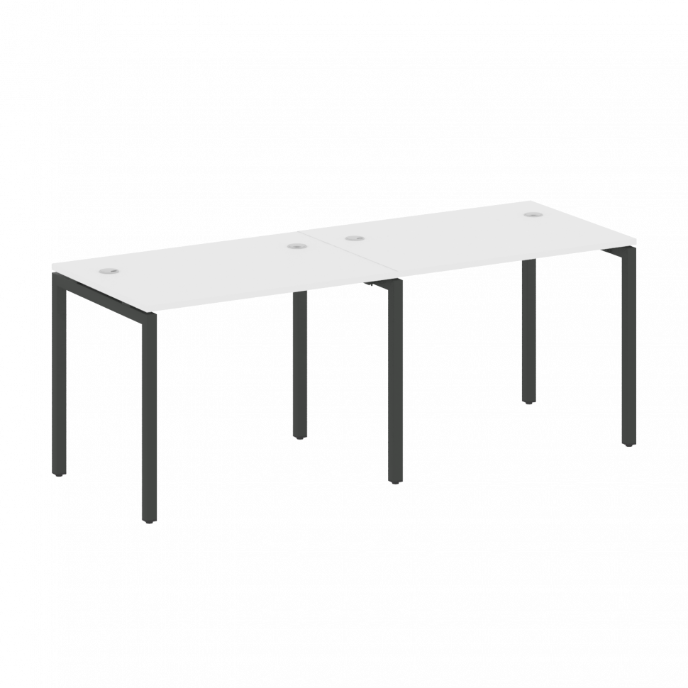 Metal System Quattro Рабочая станция на 2 места на П-образном м/к 40БП.СМ-2.1 Белый/Металл Антрацит