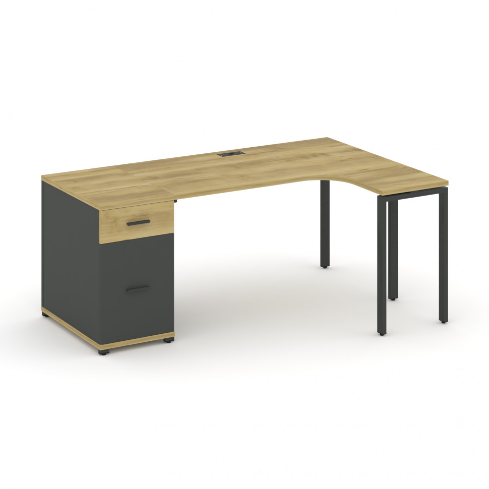 Concept Стол эргономичный CN.SA-404(R) A Дуб Винченцо/Антрацит/Металл Антрацит 2000*1180*750 Concept Стол эргономичный CN.SA-404(R) A Дуб Винченцо/Антрацит/Металл Антрацит 2000*1180*750