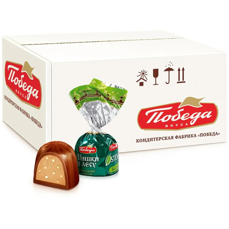 Конфеты Мишки в лесу с вафельной крошкой без добавления сахара 2кг/уп