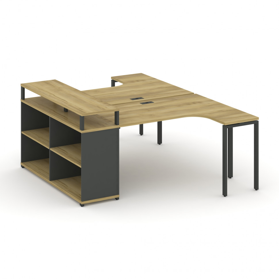 Concept Рабочая станция с опорным стеллажом с верх. горизонтом CN.DSA-203 Дуб Винченцо/Антрацит/Мета Concept Рабочая станция с опорным стеллажом с верх. горизонтом CN.DSA-203 Дуб Винченцо/Антрацит/Мета