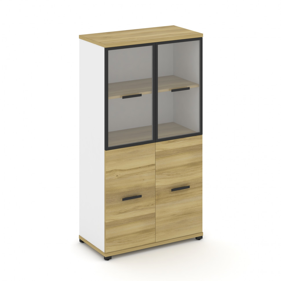 Concept Шкаф 1 широкая секция, 4 ниши CN.STS-412 RPB B Дуб Винченцо/Белый Бриллиант/Металл Черный/Пр