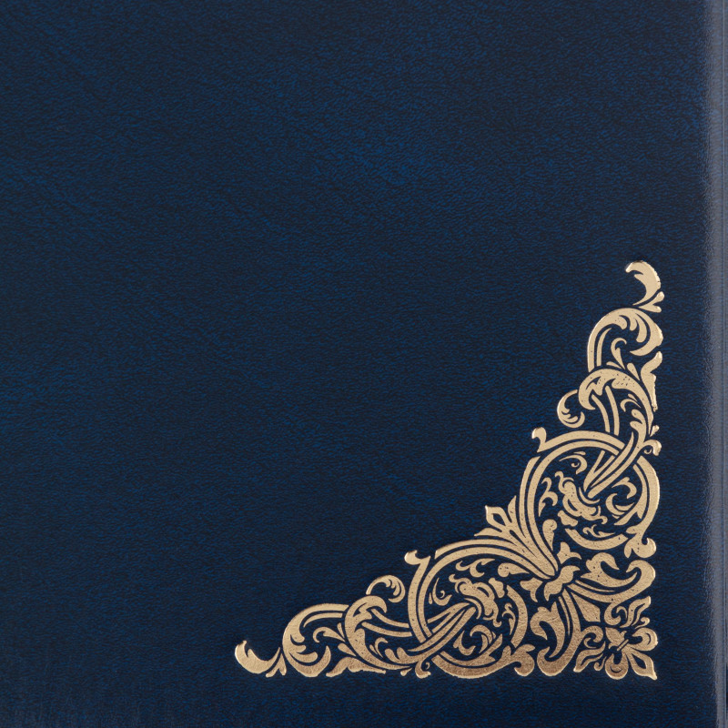 Папка адресная бумвинил А4 (объемная) С Юбилеем с виньеткой синяя