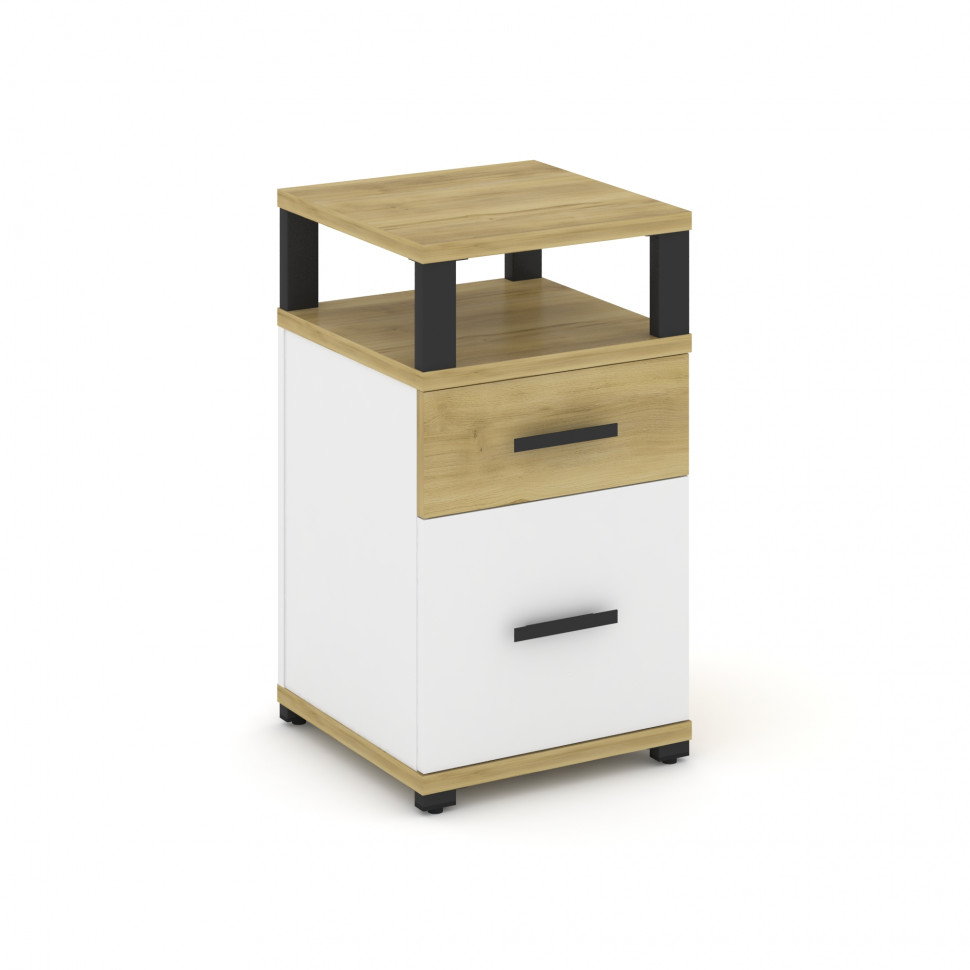Concept Тумба приставная 1 ящ.+1 распаш. фасад с надставкой CN.TUP-006 B Дуб Винченцо/Белый Бриллиан Concept Тумба приставная 1 ящ.+1 распаш. фасад с надставкой CN.TUP-006 B Дуб Винченцо/Белый Бриллиан