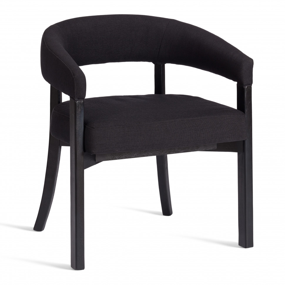 Стул SURTUR дерево вяз/ткань лен, черный/черный лен, 54х53х74 см